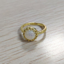 Load image into Gallery viewer, Rainbow Round Couple Gold Color Rings Jewelry