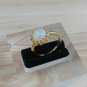 Rainbow Round Couple Gold Color Rings Jewelry