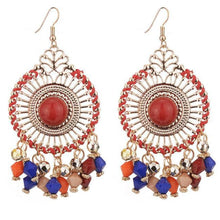 Load image into Gallery viewer, Woman Bohemia Woven Hollow Disc Beads Pendant  Earrings