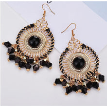 Load image into Gallery viewer, Woman Bohemia Woven Hollow Disc Beads Pendant  Earrings