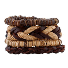 Load image into Gallery viewer, Top layer cowhide bracelet exotic vintage hand woven multi-layer leather bracelet jewelry