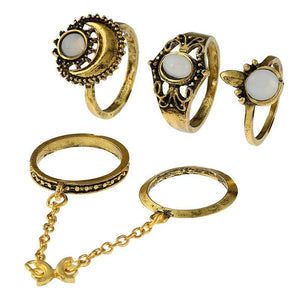 Tassel Ring Set Rings Vintage Carved Women  Jewelry