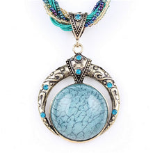 Load image into Gallery viewer, Female Vintage Choker Natural Stone Pendants Necklaces Big Boho Necklaces Ethnic Bohemian Jewelry Statement Bijoux Femme Mujer