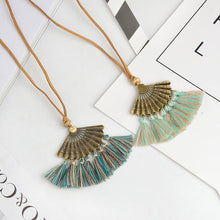 Load image into Gallery viewer, Bohemian Pendant Long Faux Suede Chain Tassel Necklace