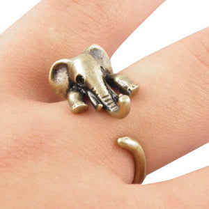 Vintage Boho Chic Mid Finger Elephant Ring