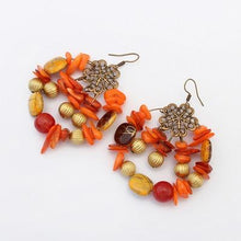 Load image into Gallery viewer, Big Circle Multicolor Boho Beads Drop Earrings Bohemia Jewelry