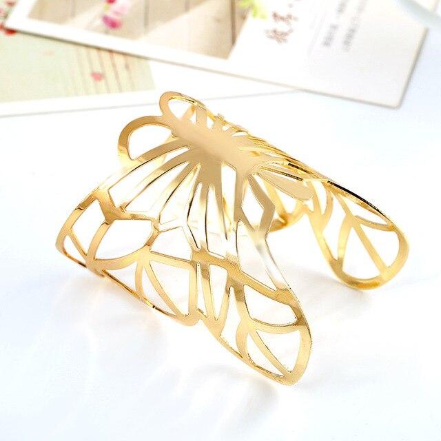 Metal Plated Hollow Butterfly Bangle Bracelet