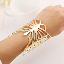 Load image into Gallery viewer, Metal Plated Hollow Butterfly Bangle Bracelet