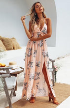 Load image into Gallery viewer, Sexy V-neck Chiffon Split Beach Long Dress