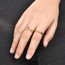 Load image into Gallery viewer, Fashion 4pcs Set Gold Color Plating Simple Boho Rings Women Zircon Bohemian Engagement Rings