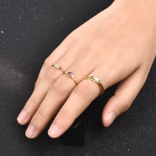 Load image into Gallery viewer, Fashion 4pcs Set Gold Color Plating Simple Boho Rings Women Zircon Bohemian Engagement Rings