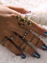 Load image into Gallery viewer, Bohemia Vintage Jewelry Carving Tibetan Gold Color 8PCS Set Punk Boho Ring Sets