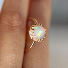 Load image into Gallery viewer, Rainbow Round Couple Gold Color Rings Jewelry