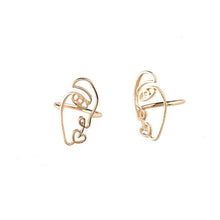 Load image into Gallery viewer, 2PCS/Set Hip Hop Unique Abstract Face Ring Set Hollow Minimalist Matching Half Face Rings for Women Anillos Mujer Couple Ring