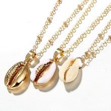 Load image into Gallery viewer, Three Layers Shell Pendant Necklace Natural Shell Gold Cowrie Women Necklace Bohemian Jewelry
