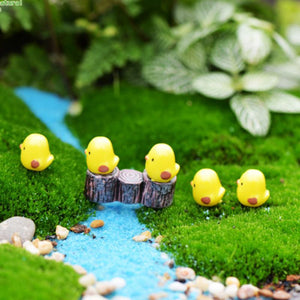 10Pcs Set Easter Party Mini Chicken Ornament Lovely Resin Fairy Miniature Garden Scene Home Garden Crafts Decoration