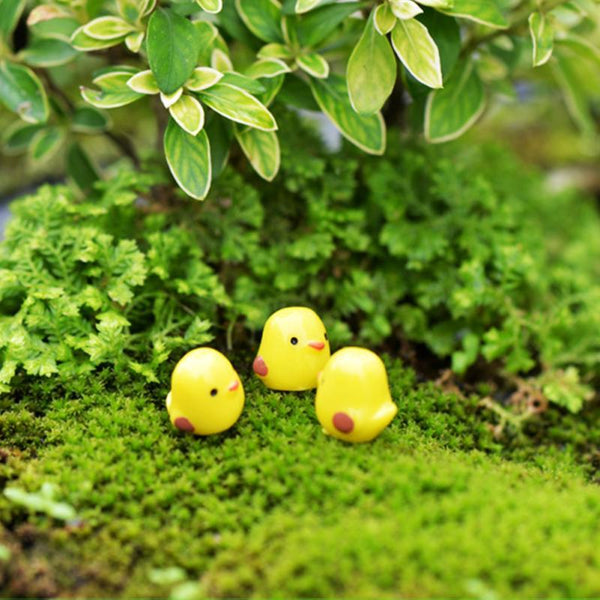 10Pcs Set Easter Party Mini Chicken Ornament Lovely Resin Fairy Miniature Garden Scene Home Garden Crafts Decoration