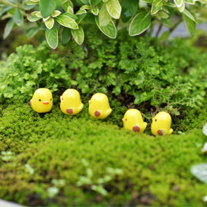 10Pcs Set Easter Party Mini Chicken Ornament Lovely Resin Fairy Miniature Garden Scene Home Garden Crafts Decoration