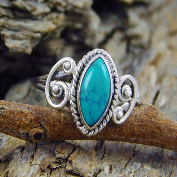 Retro Green Stone Rings for Women Wedding Ring Jewelry