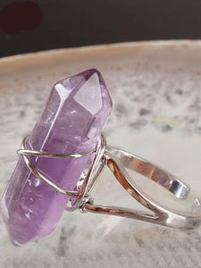 Natural Gem Stone Finger Adjustable Ring Boho Jewelry