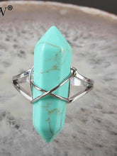 Load image into Gallery viewer, Natural Gem Stone Finger Adjustable Ring Boho Jewelry