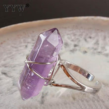Load image into Gallery viewer, Natural Gem Stone Finger Adjustable Ring Boho Jewelry