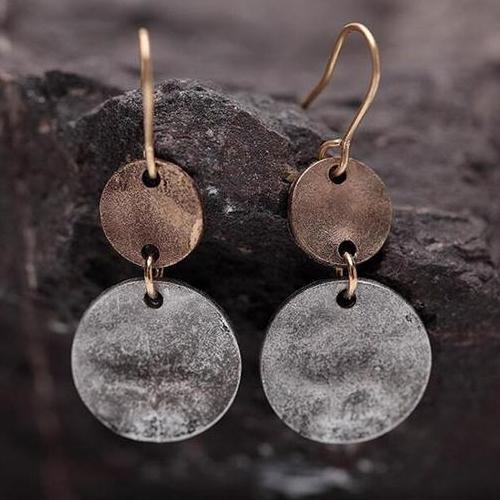 Simple Style Retro Round Drop Ethnic Pendant Fashion Coin Dangle Earring