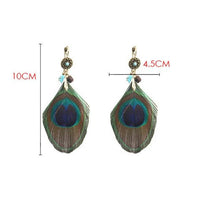 Load image into Gallery viewer, Vintage Peacock Feather Piercing Clip Earrings for Women