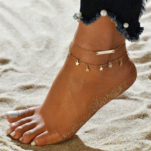 Load image into Gallery viewer, Summer Barefoot chain Beach Anklets Hollow Out Water Droplet Shape Multi-storey Foot Fashion Jewelry