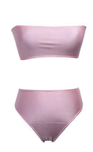 Load image into Gallery viewer, Bikini Strapless Swimwear Women Solid 6 Color Swimsuit Sexy Off Shoulder Bathing Suit high waist bikini