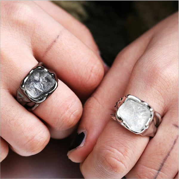 Creative Irregular Exaggerated Hip Hop Gothic Raw Natural Stone Ring