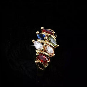 Colorful Zircon Crystal party Rings