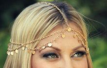 Load image into Gallery viewer, Fashion 2 layer Coin Beautiful Head Hair Accessories Chain Headwear