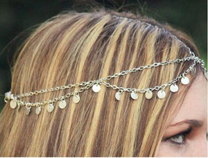 Fashion 2 layer Coin Beautiful Head Hair Accessories Chain Headwear