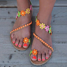 Load image into Gallery viewer, Summer Woman Colorful flowers bohemian ethnic style sandals