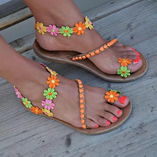 Load image into Gallery viewer, Summer Woman Colorful flowers bohemian ethnic style sandals