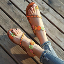 Load image into Gallery viewer, Summer Woman Colorful flowers bohemian ethnic style sandals