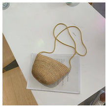 Load image into Gallery viewer, Simple Round Straw Women Summer Rattan Handmade Woven Beach Cross Body Bag