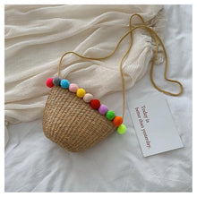 Load image into Gallery viewer, Simple Round Straw Women Summer Rattan Handmade Woven Beach Cross Body Bag