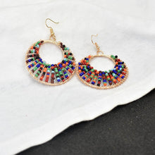 Load image into Gallery viewer, Bohemia Colorful Round Resin Beaded Drop Earring Jewelry