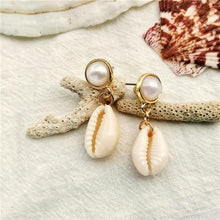 Load image into Gallery viewer, Vintage Ocean Gold Dangle Drop Earrings 2019 For Women Brincos Cowrie Sea Shell Earring BOHO Bohemian Beach Korean Jewelry