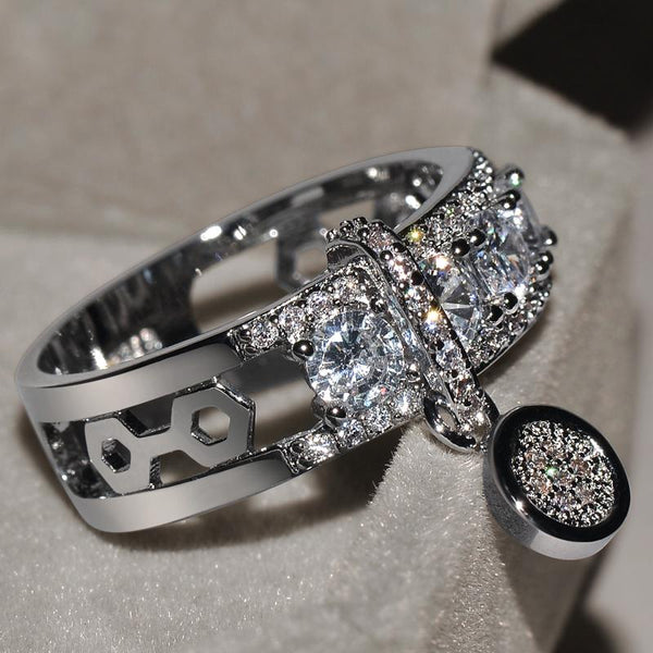 Fashion Jewelry Luxury White Zircon Engagement Ring