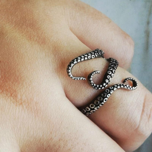 Adjustable Punk Octopus Catch Ring Opening Rings