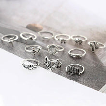 Load image into Gallery viewer, 12PC Set Women Punk Vintage Finger Knuckle Rings