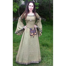 Load image into Gallery viewer, Halloween Round Neck Flared Sleeve waist Medieval Large Size Long Dress