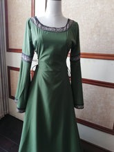 Load image into Gallery viewer, Halloween Round Neck Flared Sleeve waist Medieval Large Size Long Dress