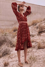 Load image into Gallery viewer, Retro Vacation Big Hem Bohemian Floral Midi Dress