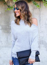Load image into Gallery viewer, Women s Polyester Off Shoulder Batwing Sleeve Knitting Sweater