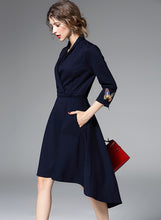 Load image into Gallery viewer, Women s Elegant V Neck 3/4 Sleeve High Low Party Dress