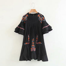 Load image into Gallery viewer, Bohemian Loose Embroidery Hippie Beach Mini Dresses